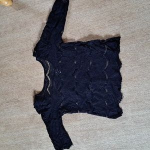 Long sleeve stitch lace shirt